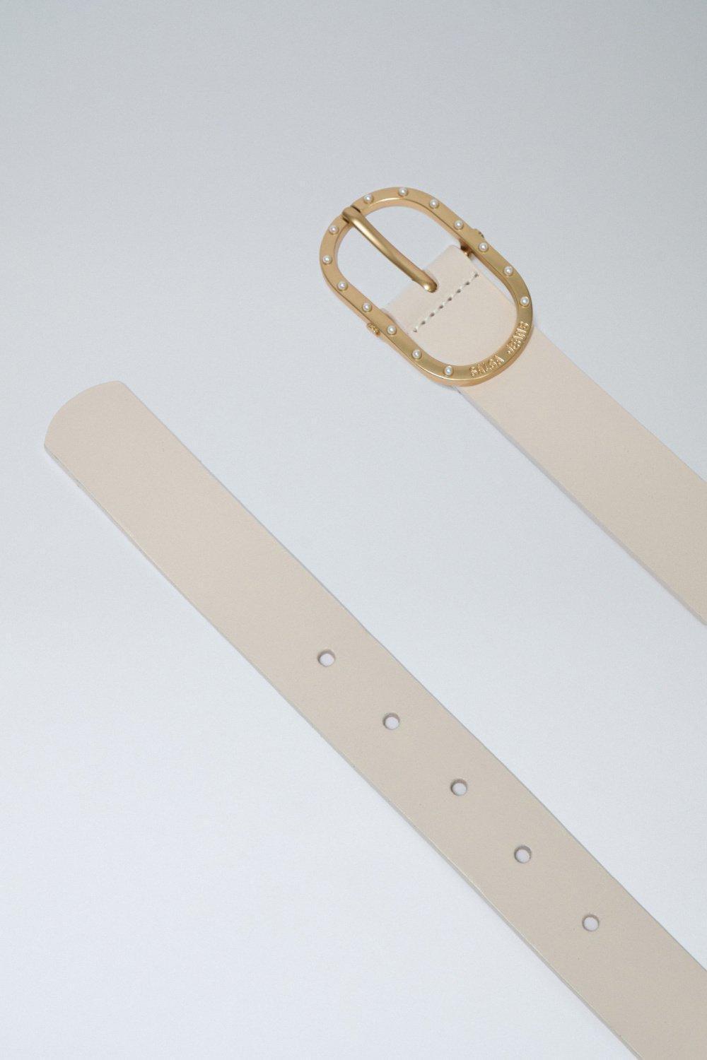 Beige Buckle Belt, , large image number 3