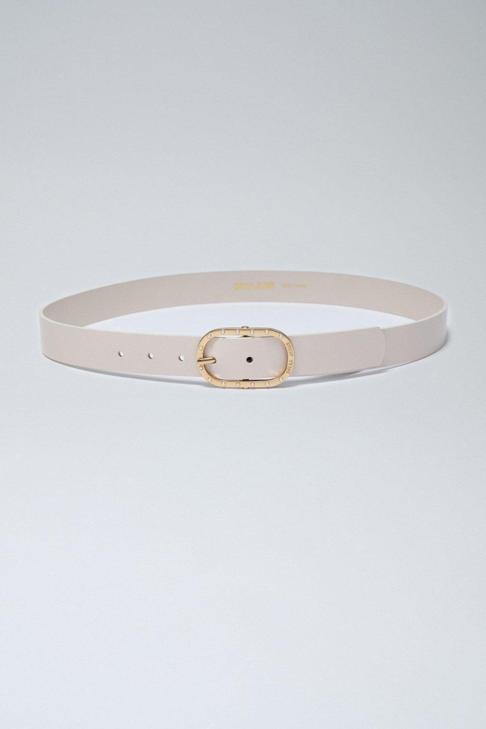 Leather Belt With Metallic Buckle, , large image number 0