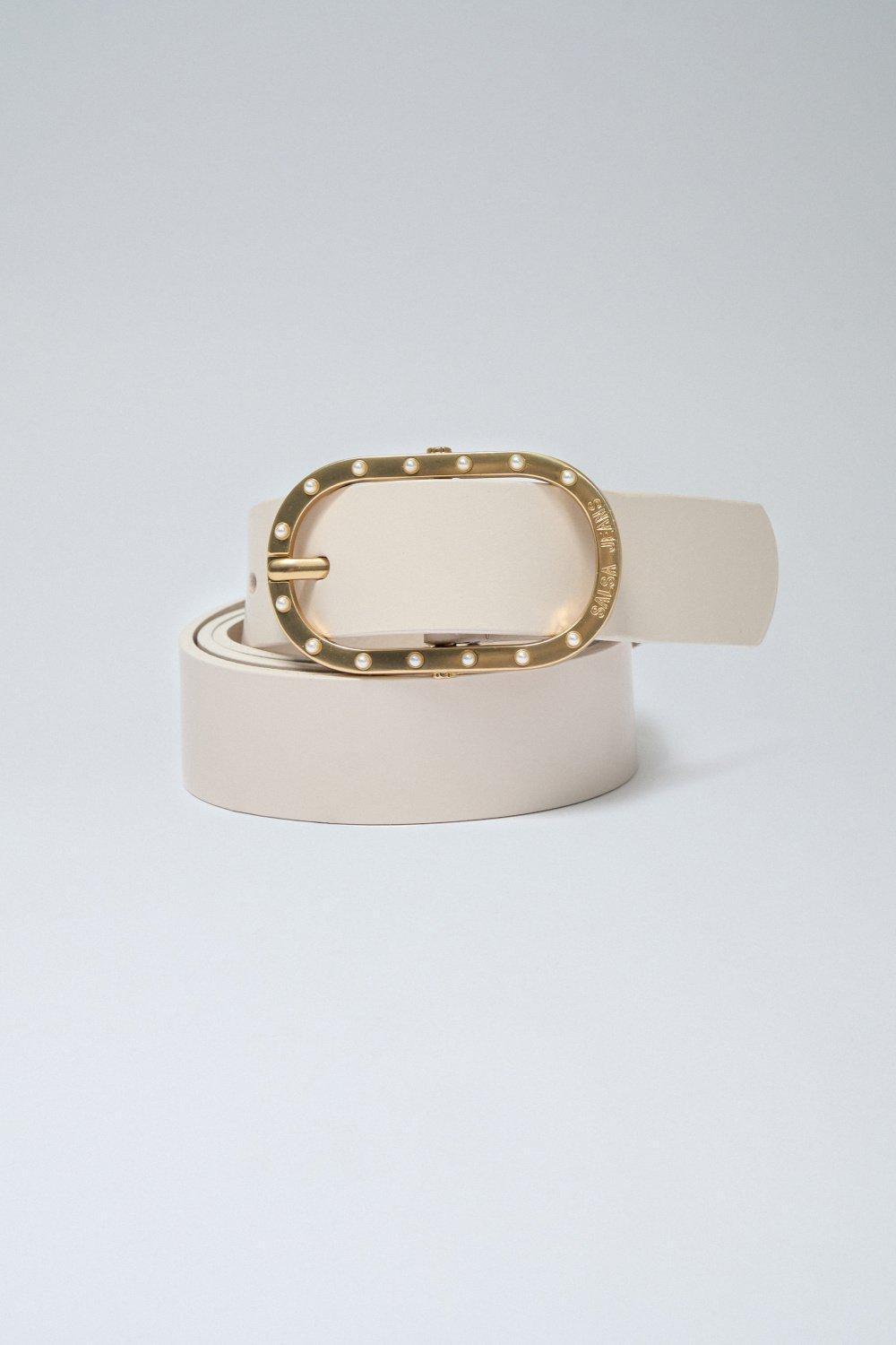 Leather Belt With Metallic Buckle, , large image number 1