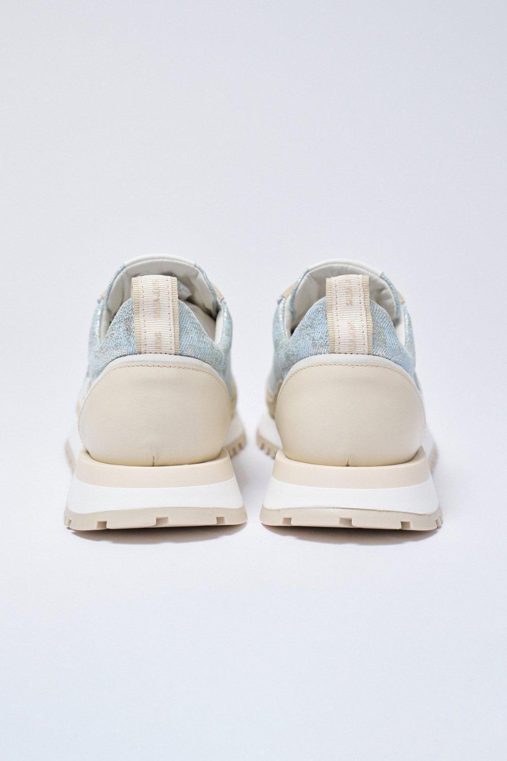 Beige Lace-Up Trainers, , large image number 4