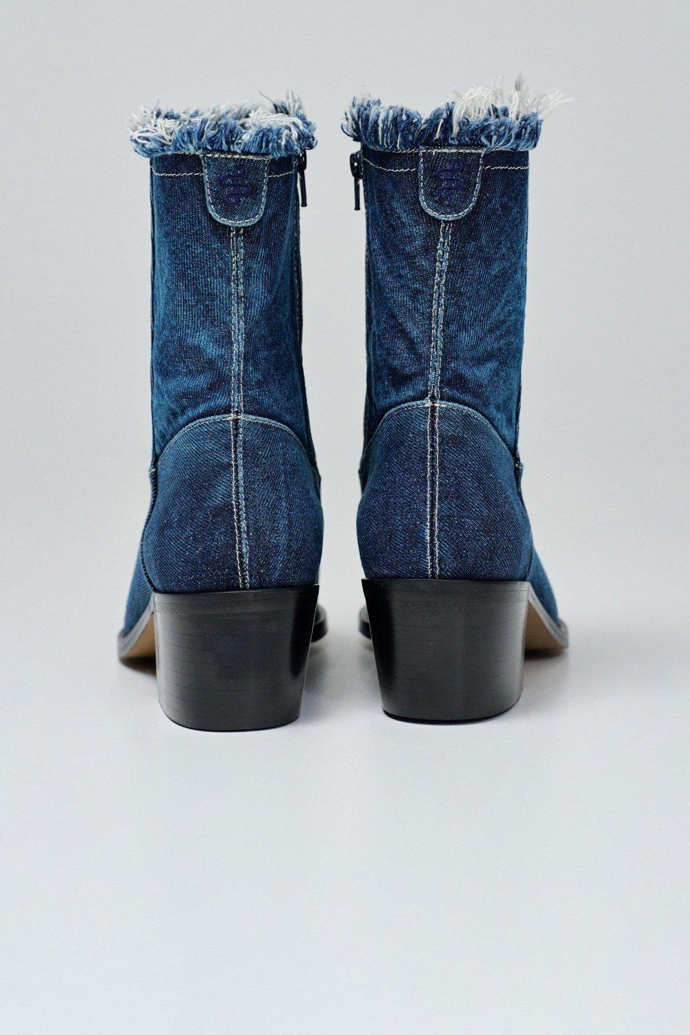 Blue Denim Boots, , large image number 4