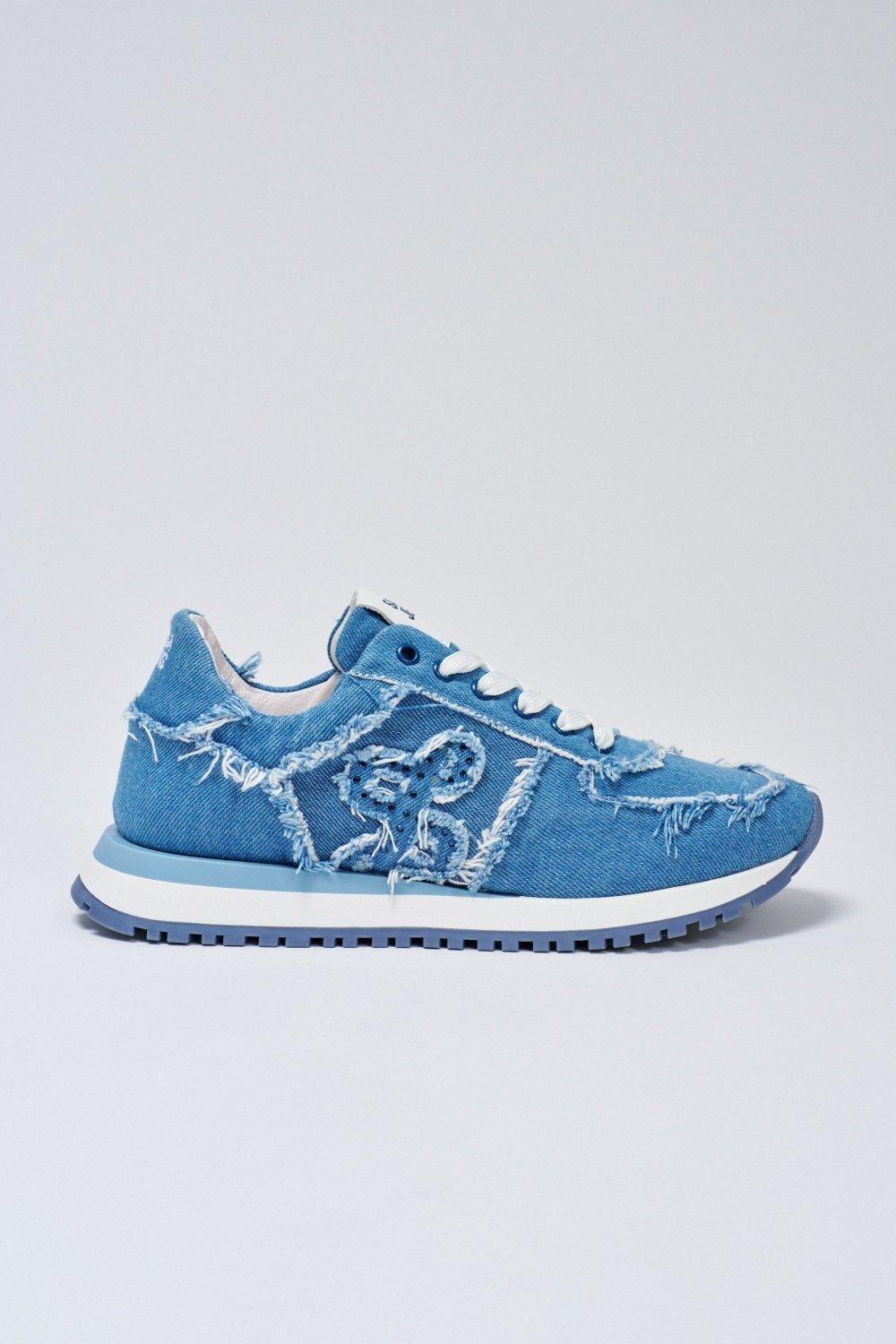 Blue Lace-Up Trainers, , medium