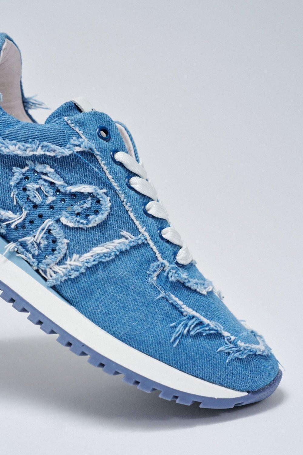 Denim Trainers, Navy, medium