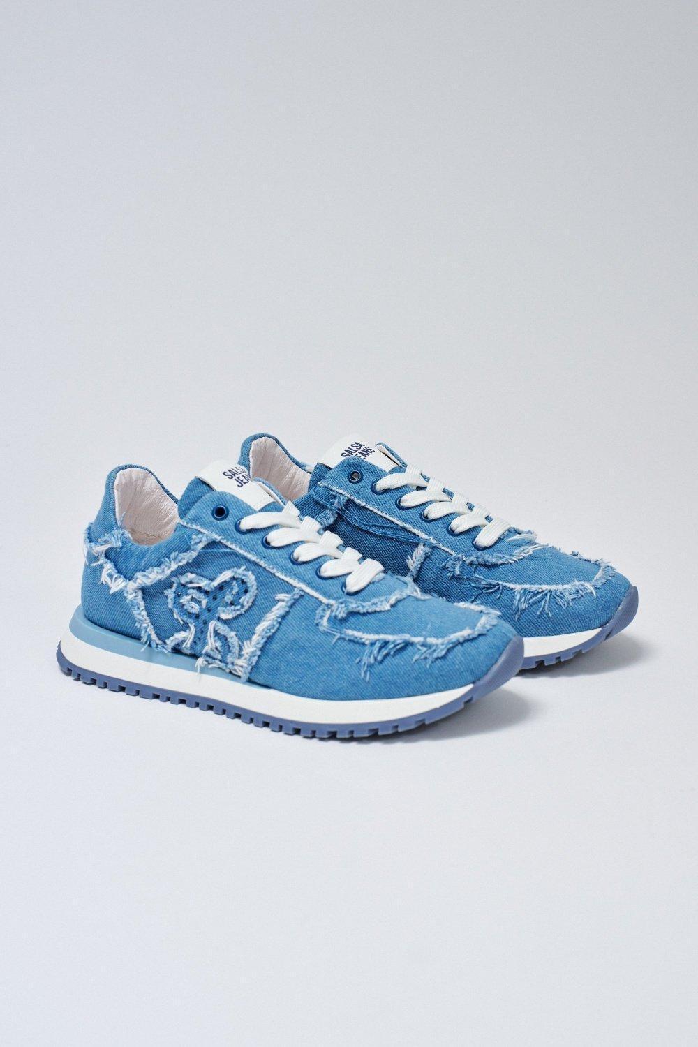 Denim Trainers, Navy, large image number 2