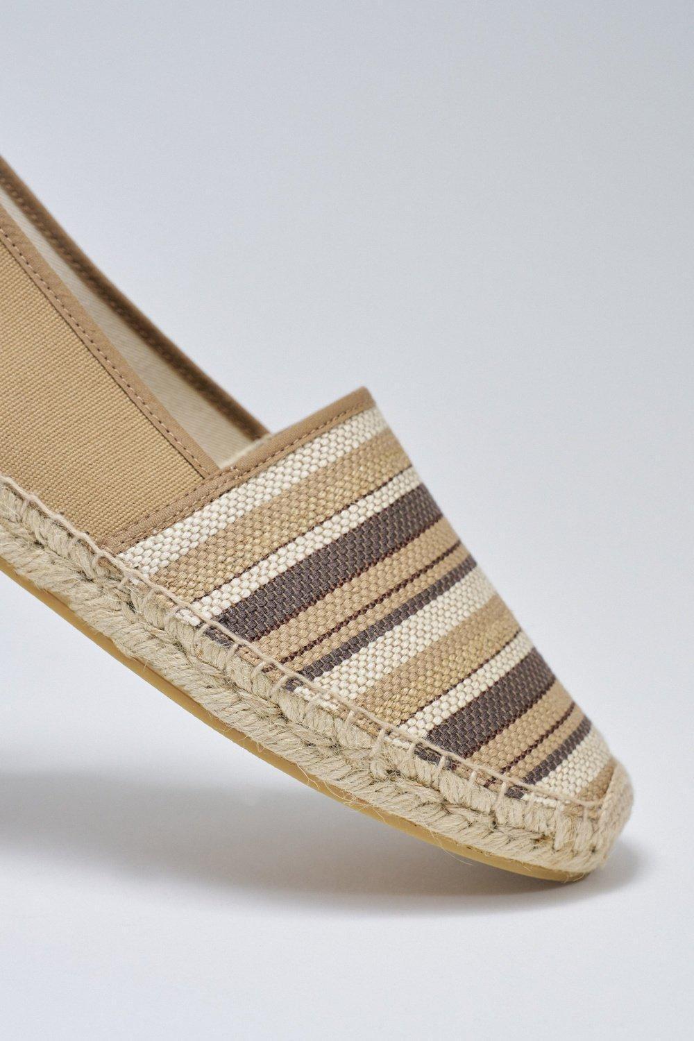 Espadrilles With Stripes, Cream, medium