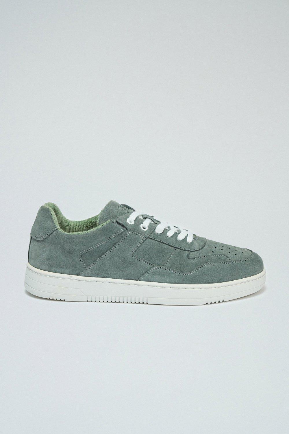 Leather Trainers, Green, medium