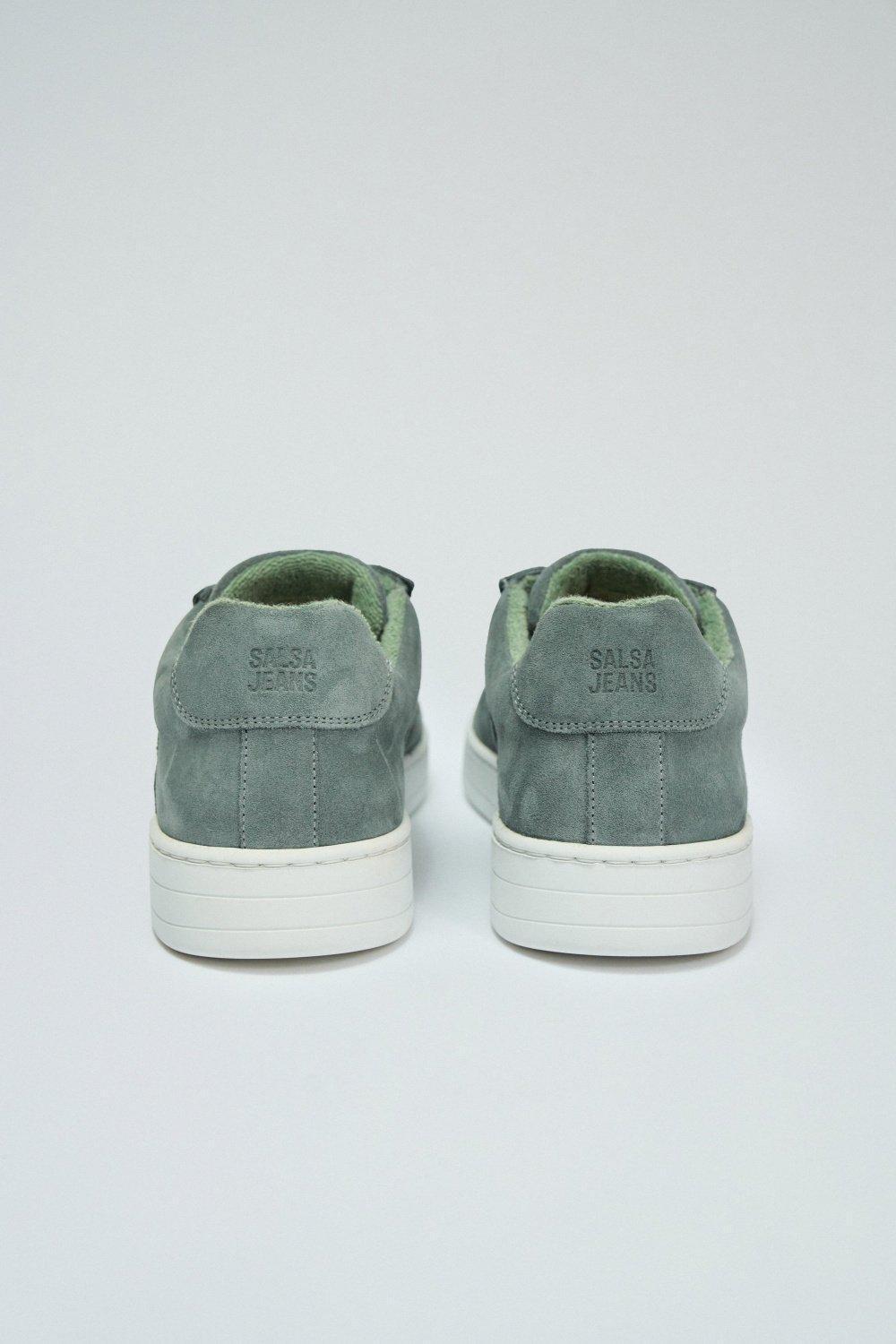 Leather Trainers, Green, large image number 4