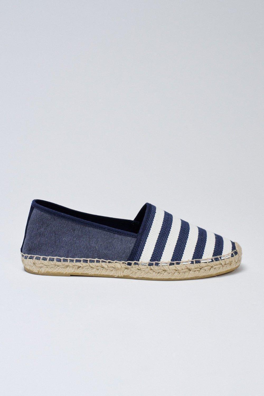 Espadrilles With Stripes, Navy, medium