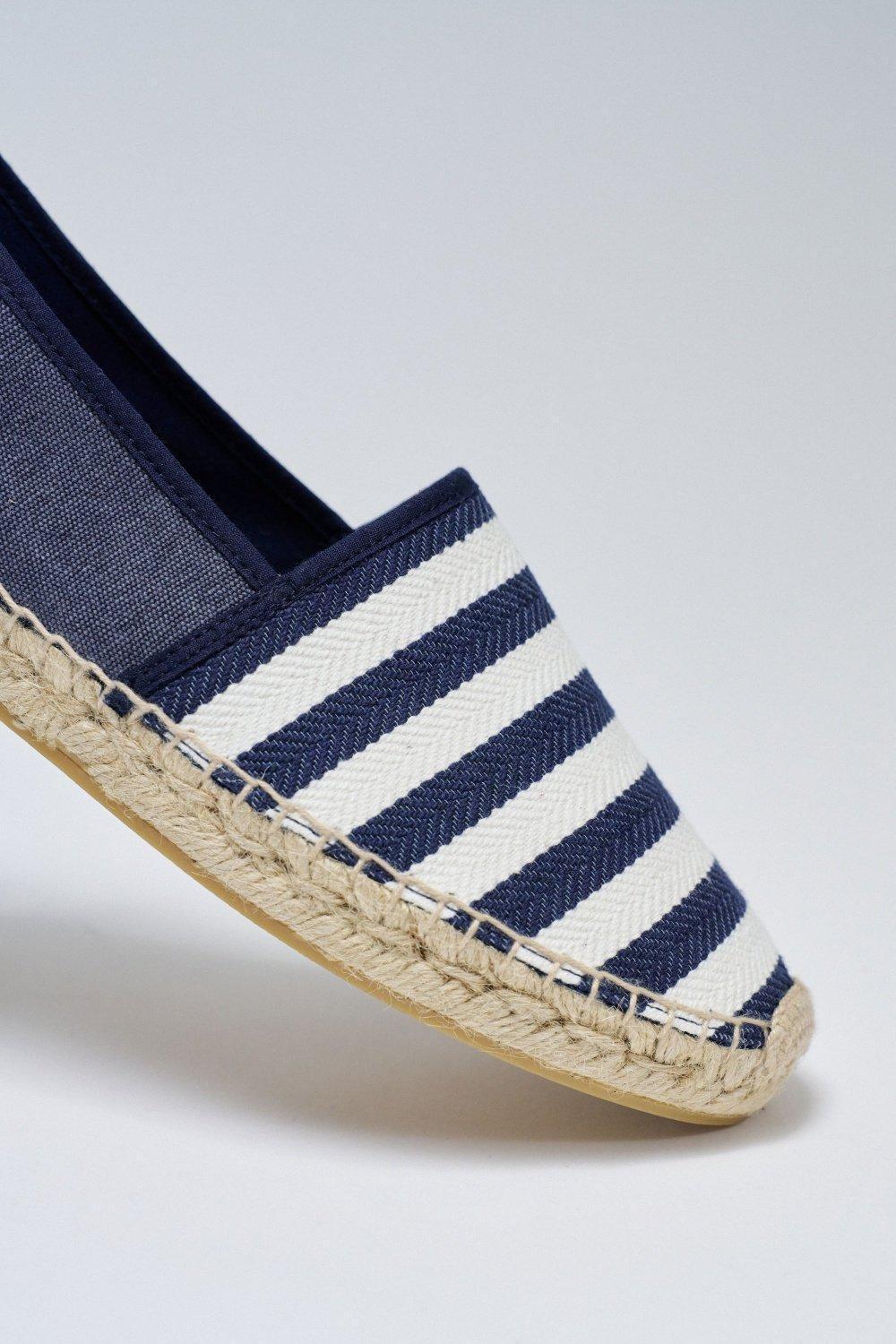 Espadrilles With Stripes, Navy, medium
