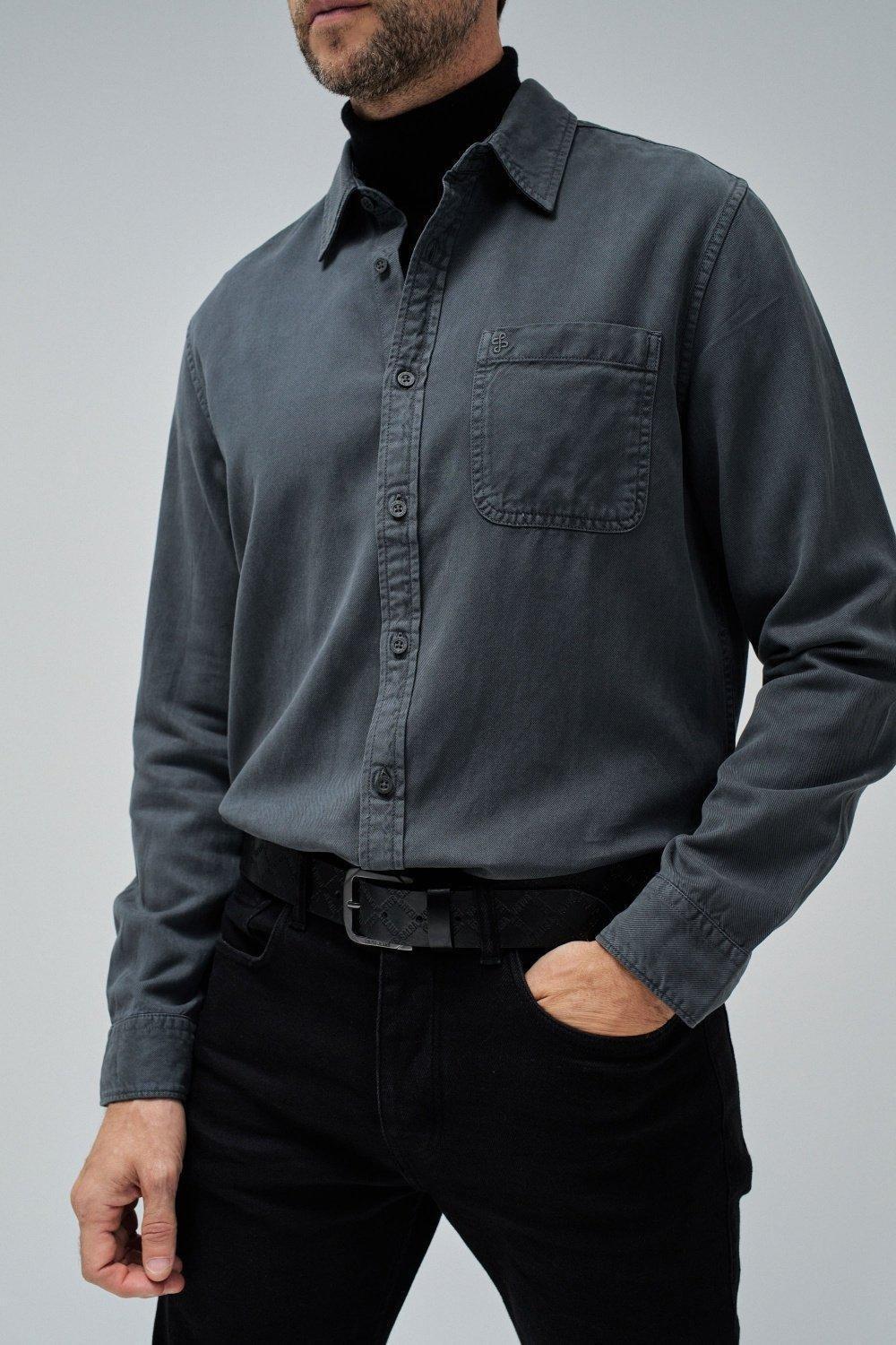 Black Leather Belt, , large image number 1