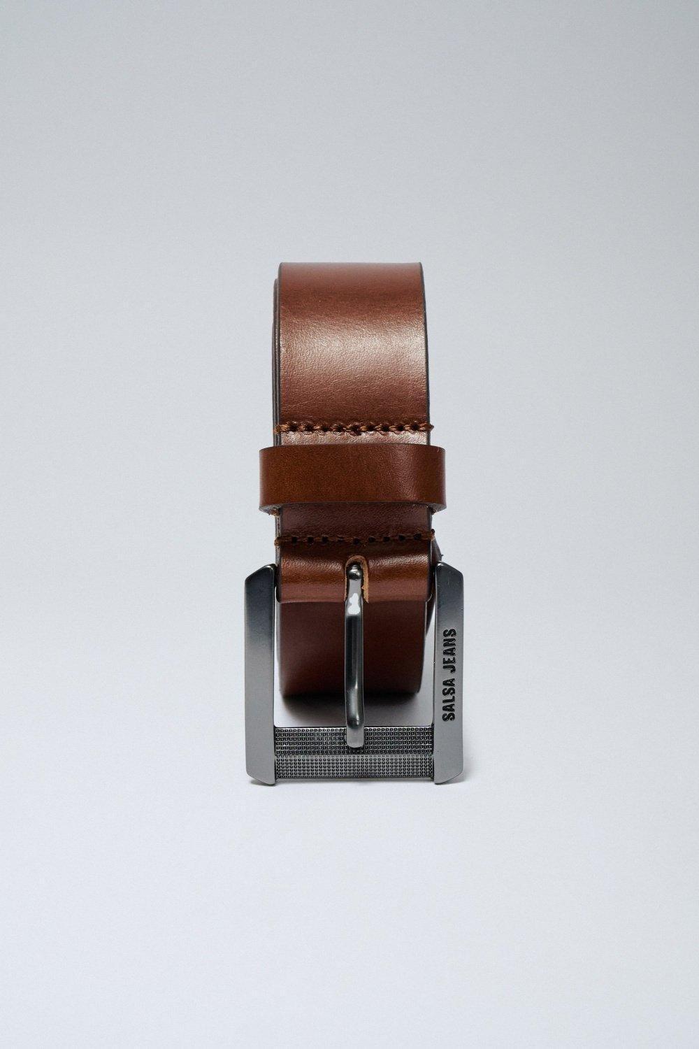 Brown Buckle Leather Belt, , large image number 3