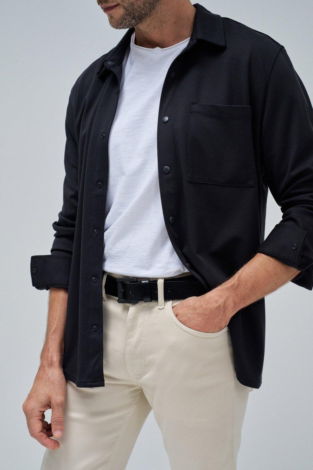 Leather Belt, Black, medium