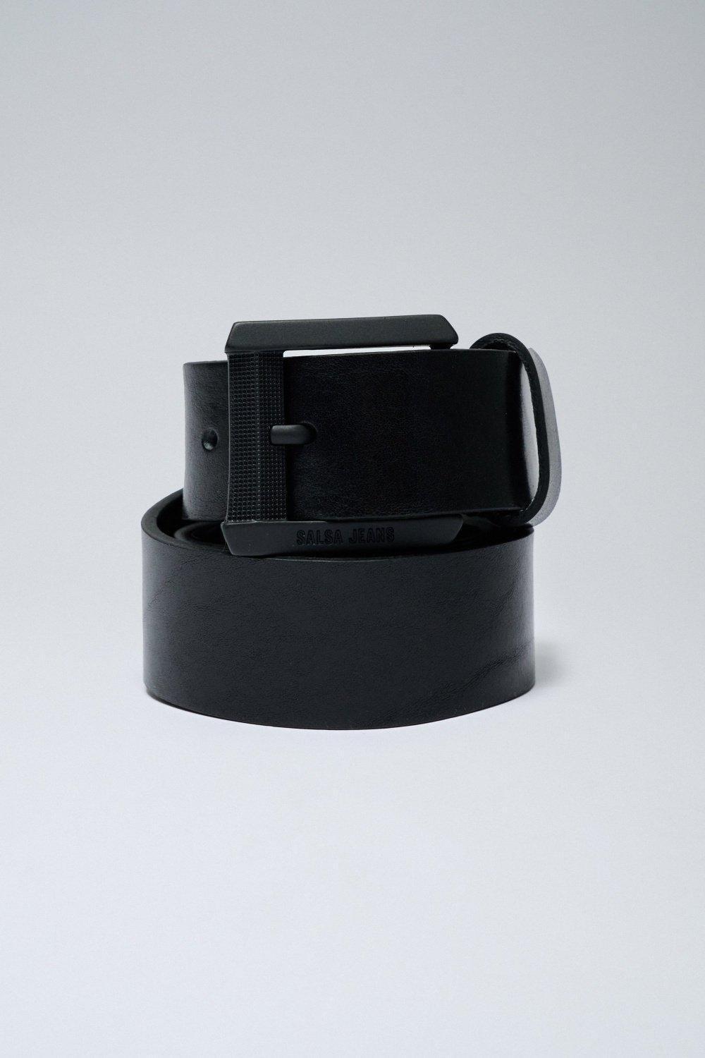 Leather Belt, Black, medium