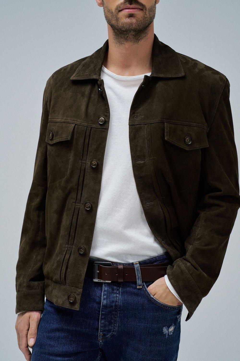 Leather Belt, Brown, large image number 1