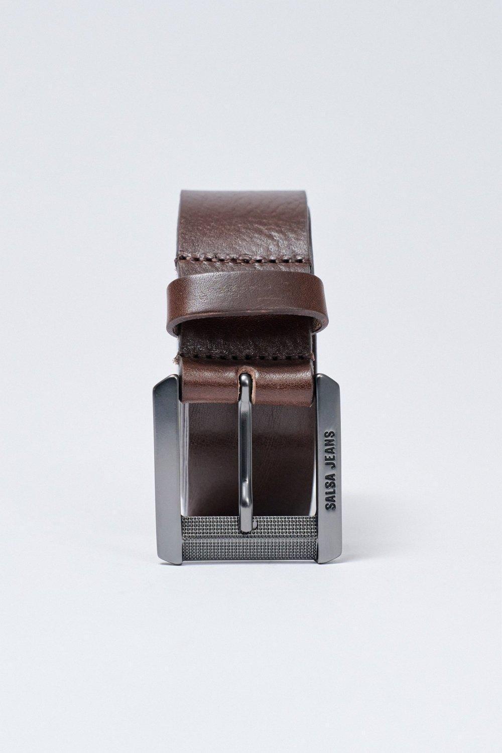 Leather Belt, Brown, large image number 3