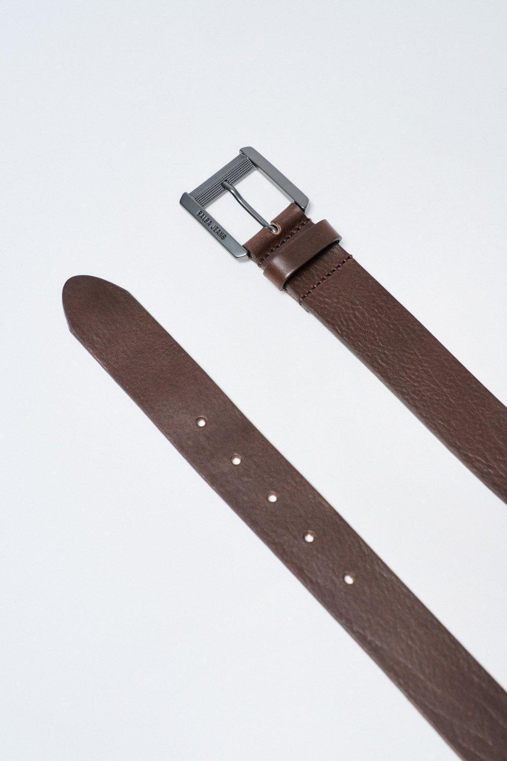 Leather Belt, Brown, large image number 4