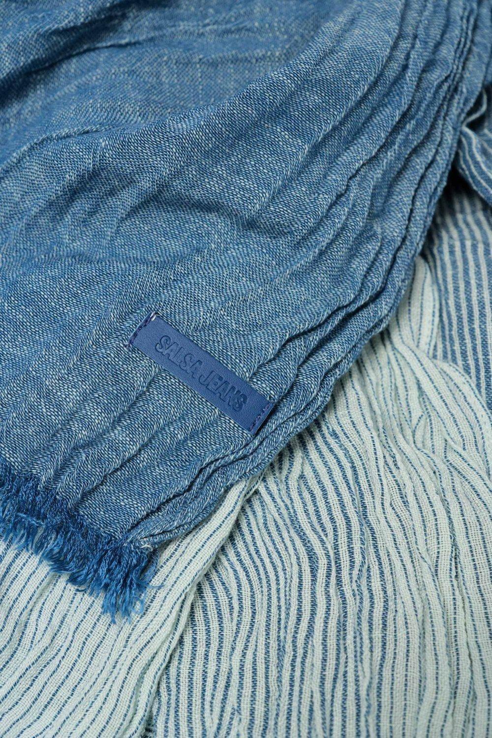 Striped Scarf, Blue, large image number 2