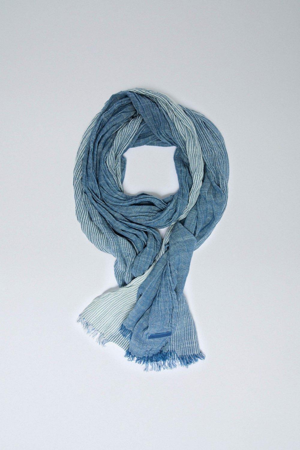 Striped Scarf, Blue, large image number 3
