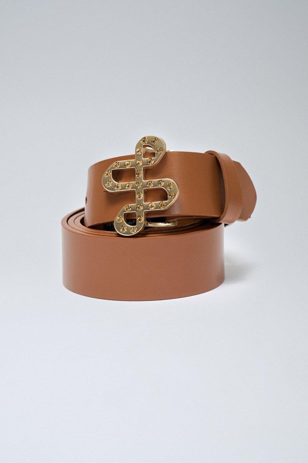 Brown Engraved Logo Buckle Leather, , large image number 2