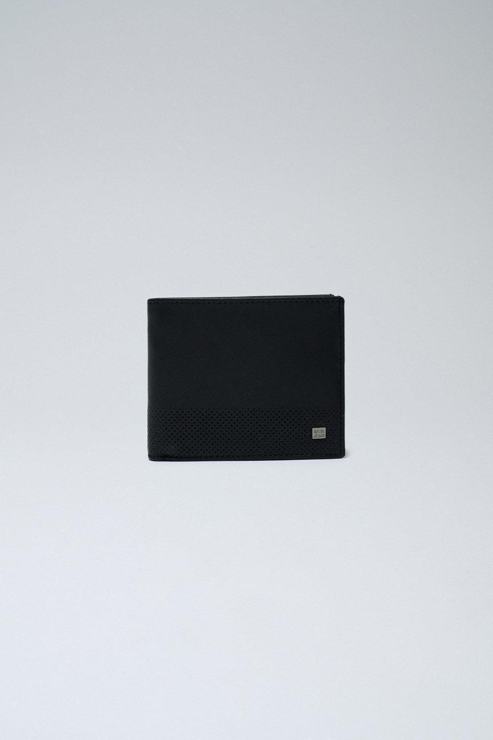Black Leather Bi-Fold Wallet, No Colour, large image number 0