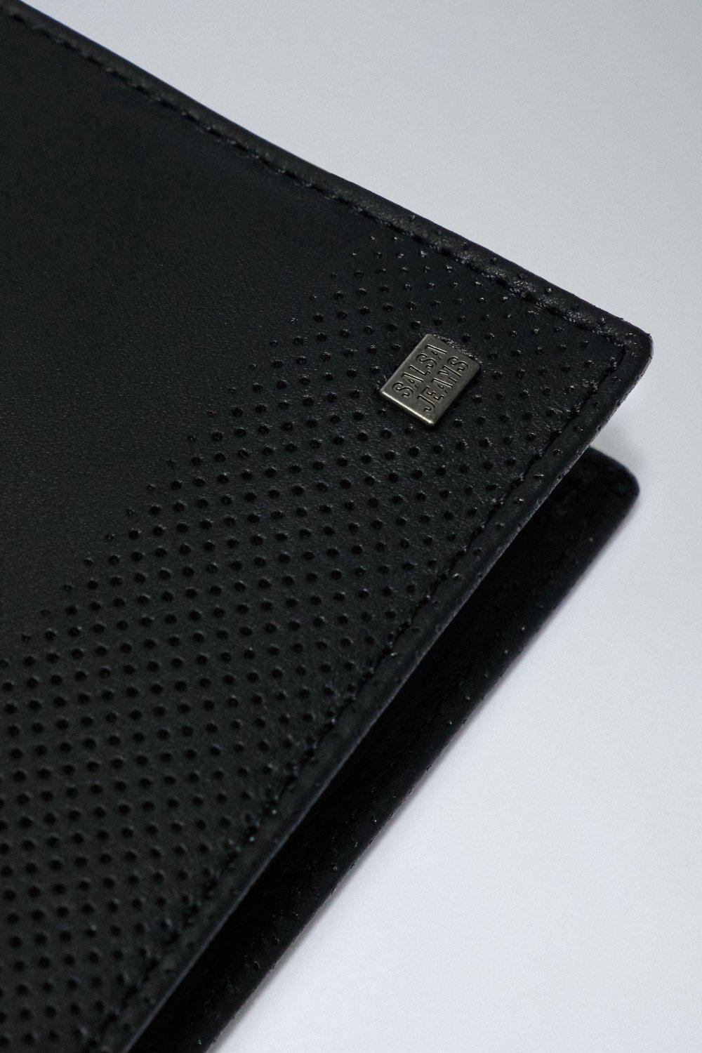 Black Leather Bi-Fold Wallet, No Colour, large image number 4