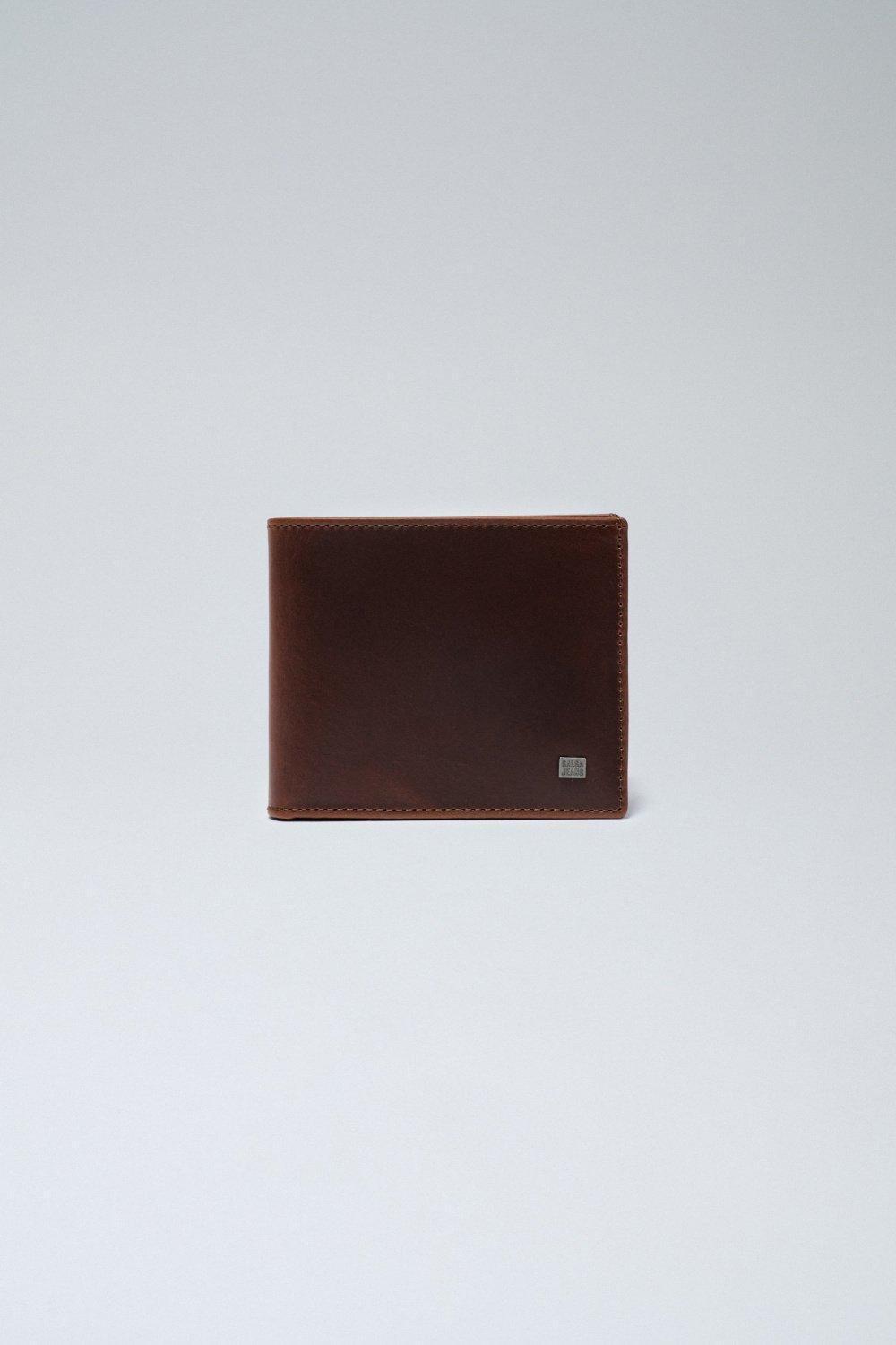 Leather Wallet, Brown, medium
