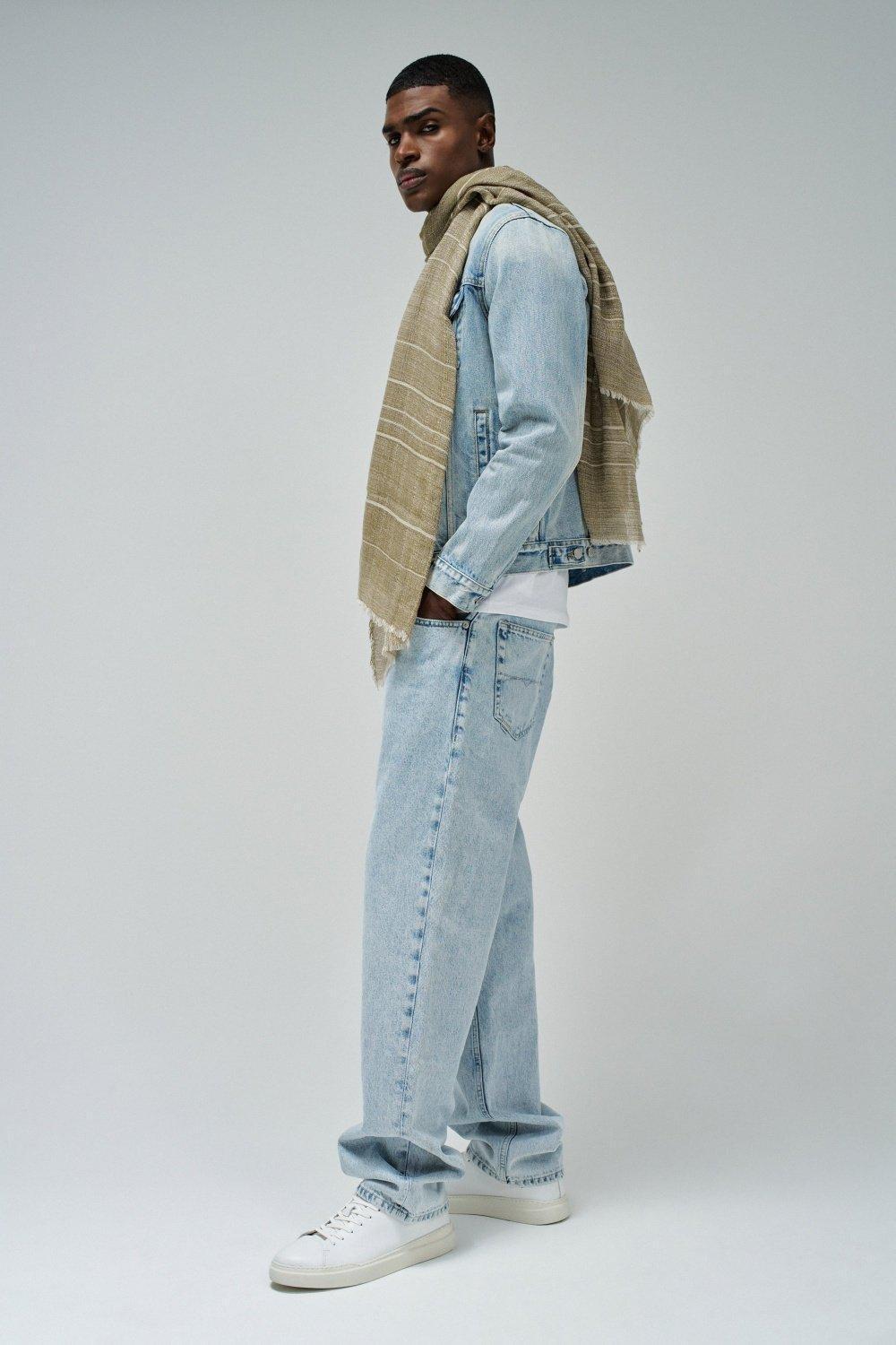 Striped Scarf, Green, large image number 1