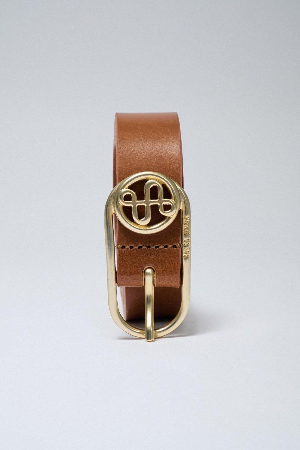Brown Buckle Leather Belt, , large image number 3