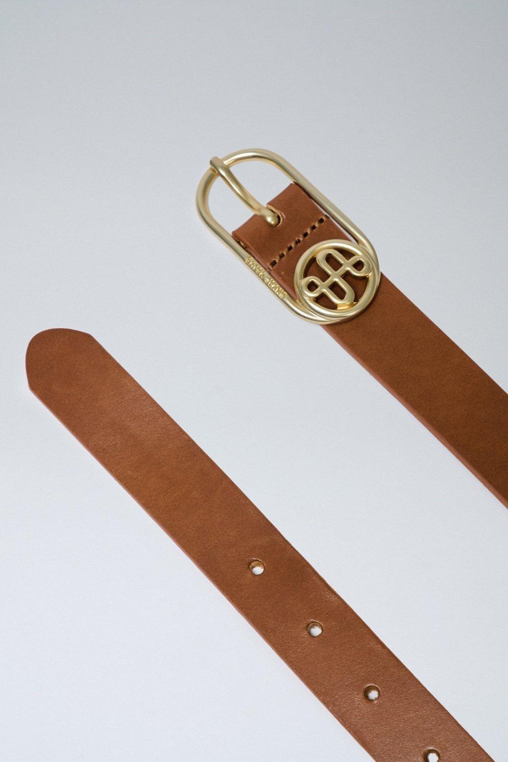 Brown Buckle Leather Belt, , large image number 4