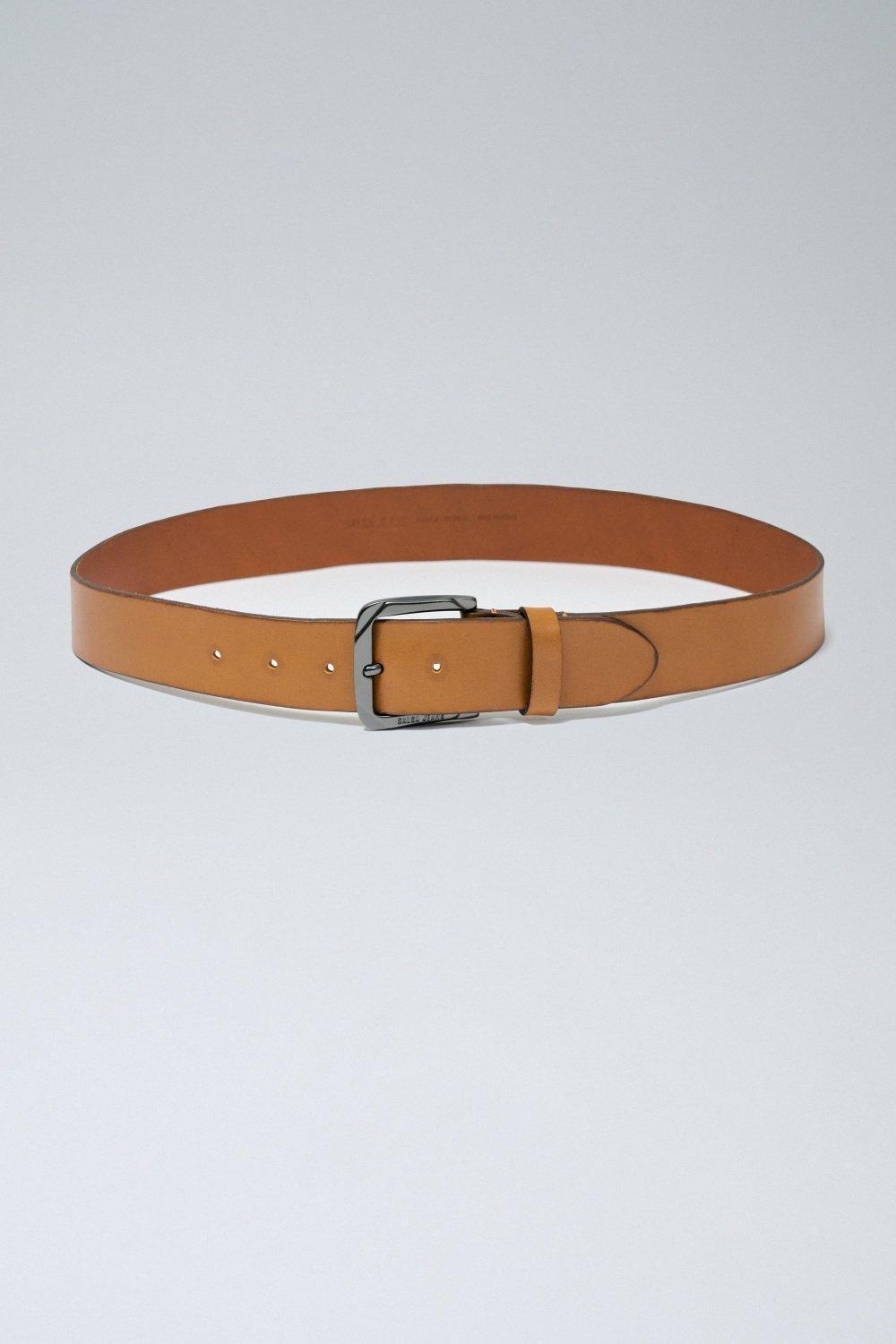 Leather Belt, Brown, medium