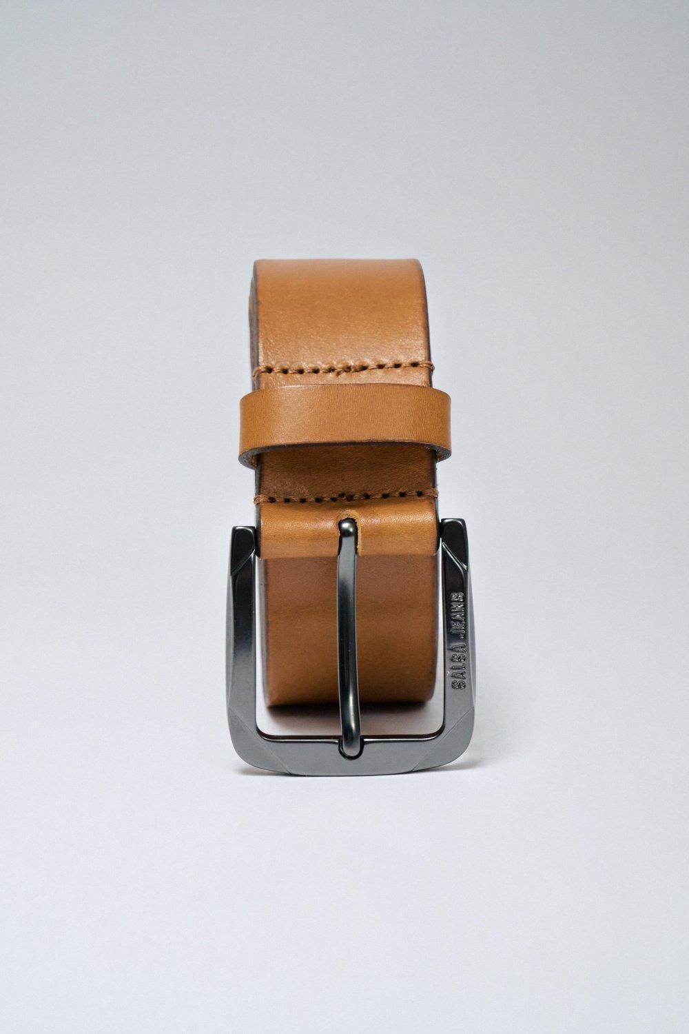 Leather Belt, Brown, large image number 3