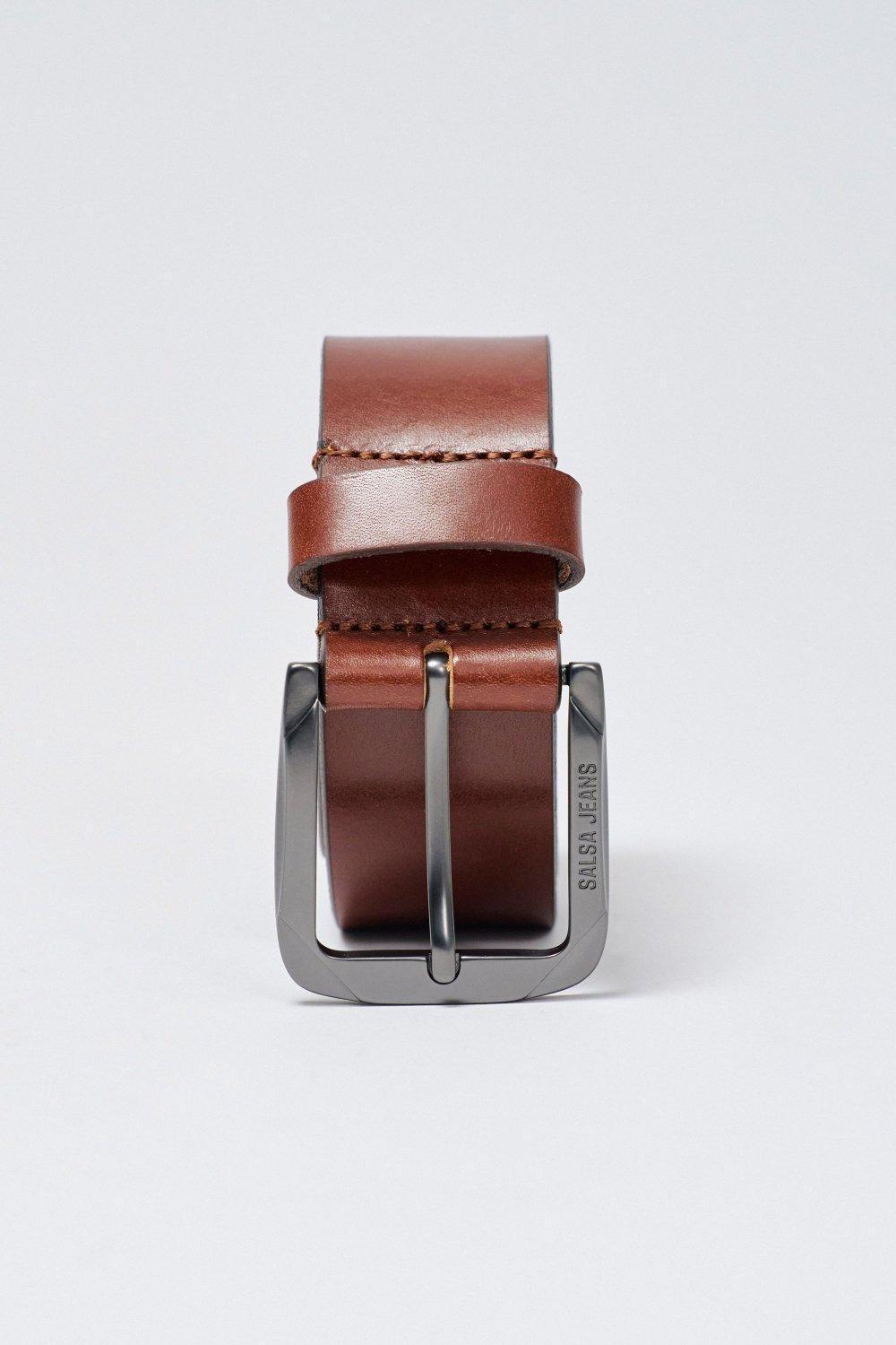 Leather Belt, Brown, large image number 3