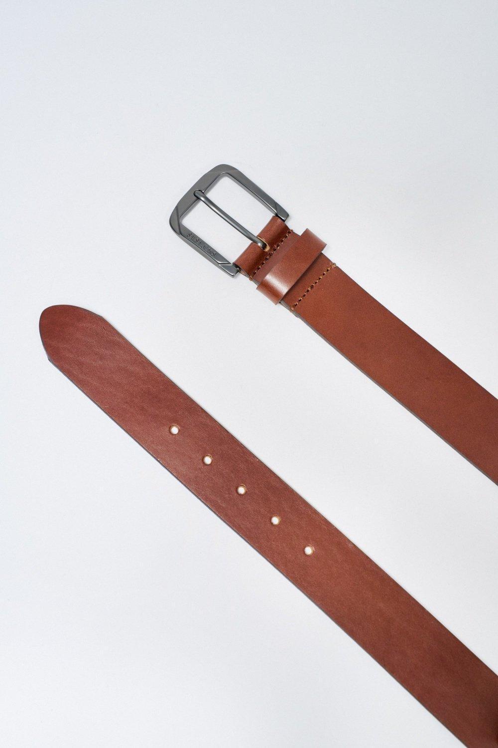 Leather Belt, Brown, large image number 4