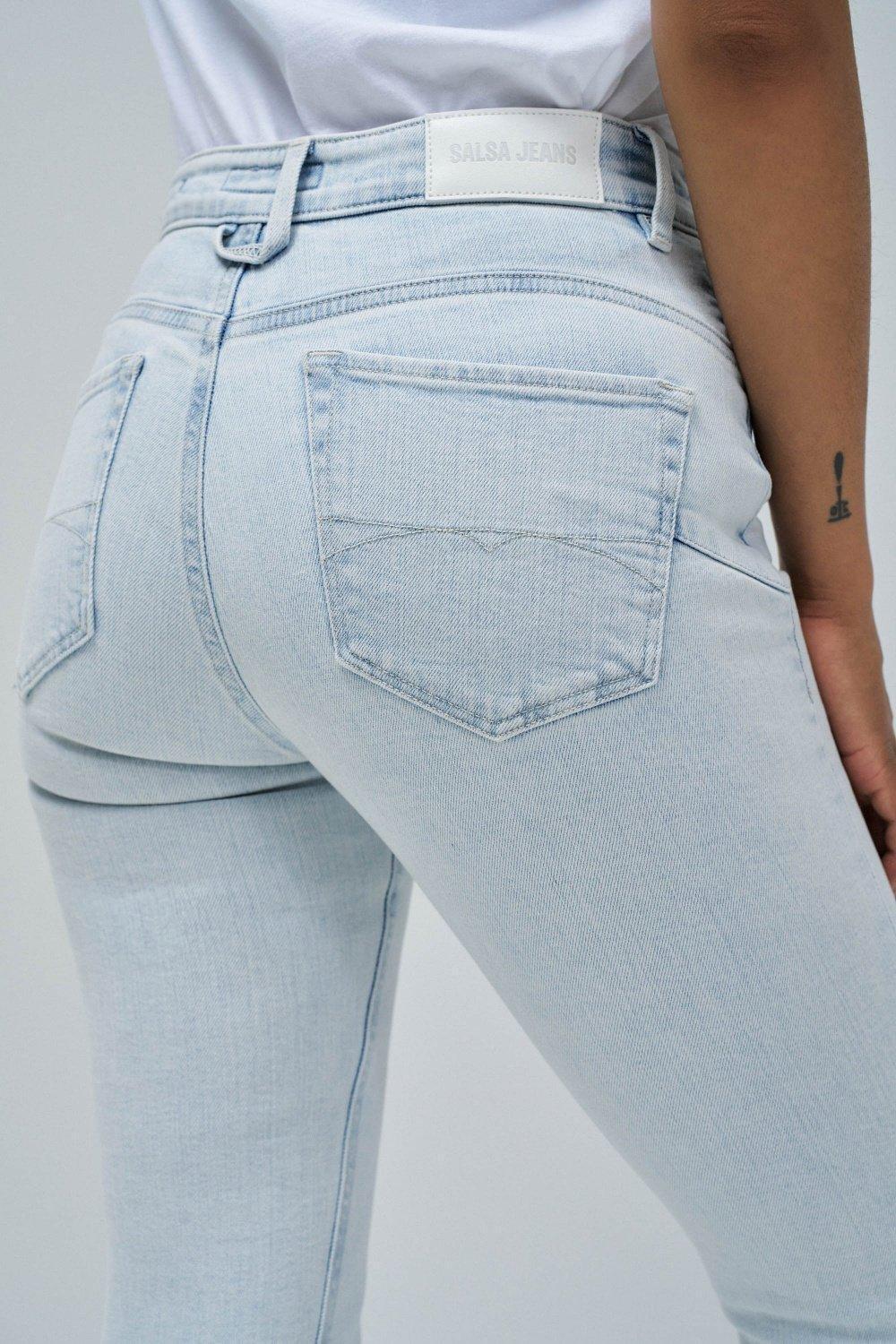 Faith Push In Cropped Skinny&acirc;&nbsp;Jeans, Blue, large image number 4