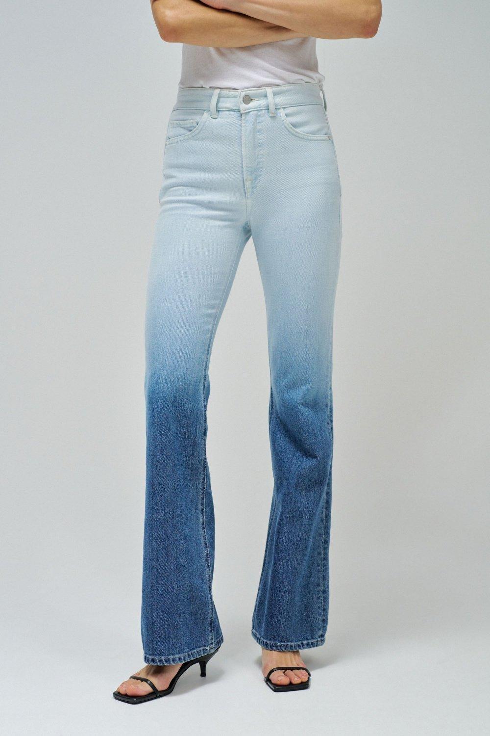 Blue Faith Push In Flare Jeans, , large image number 1
