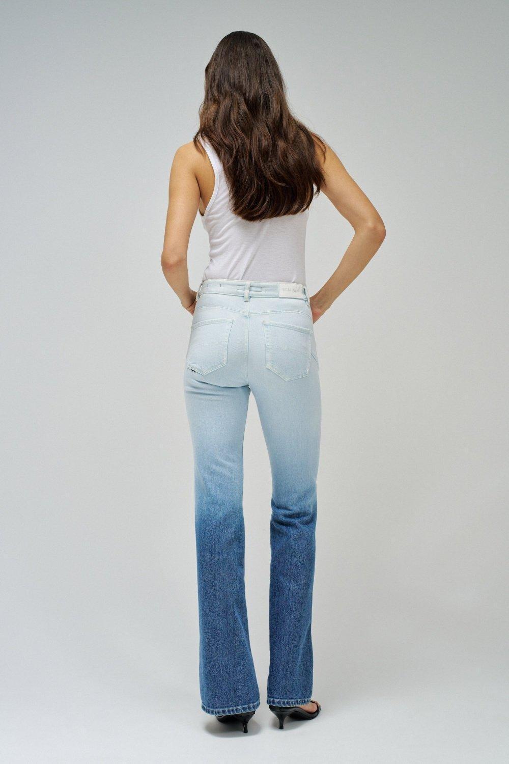 Faith Push In Flare Jeans, Blue, large image number 7
