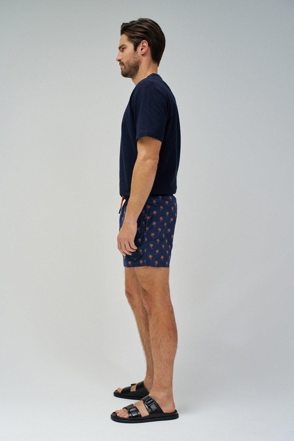 Swim Shorts With Pattern, Navy, large image number 2