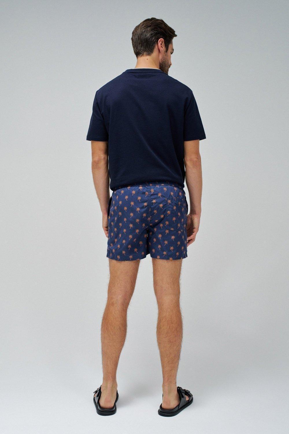 Swim Shorts With Pattern, Navy, large image number 3