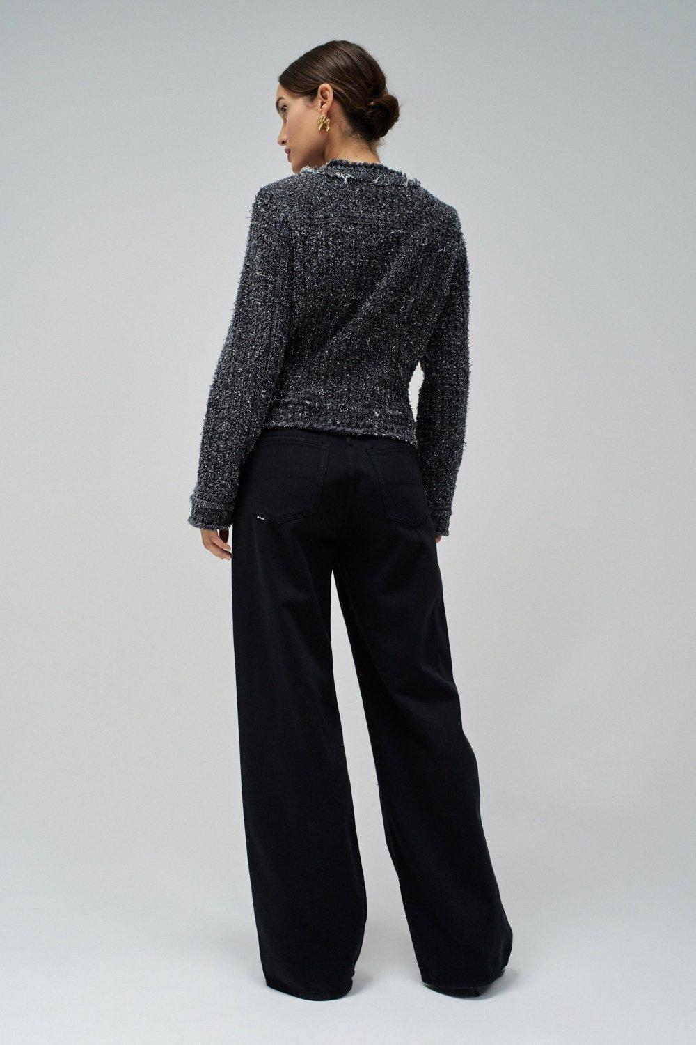 Grey Textured Casual Jacket, , large image number 3