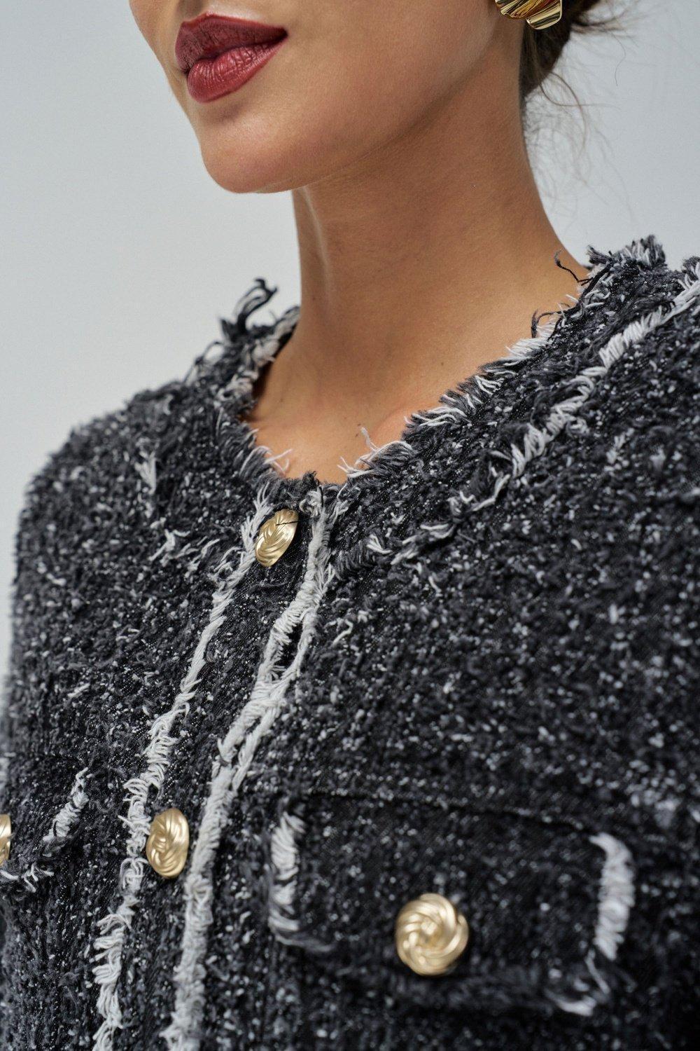 Grey Textured Casual Jacket, , large image number 4