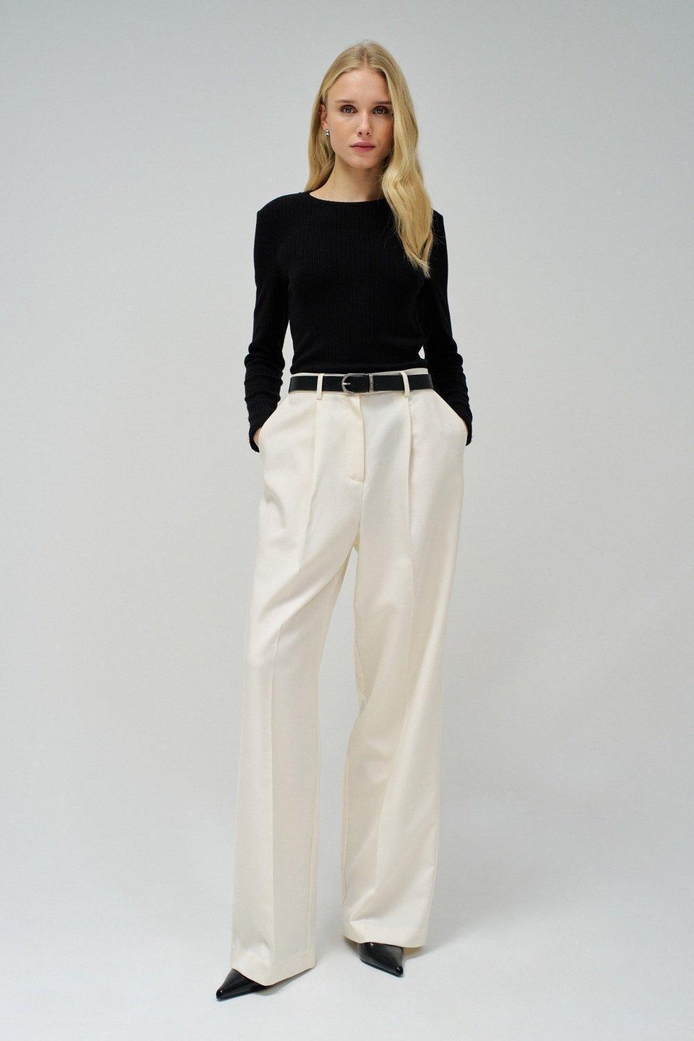 Fine Ribbed Knit Sweater , , large image number 1