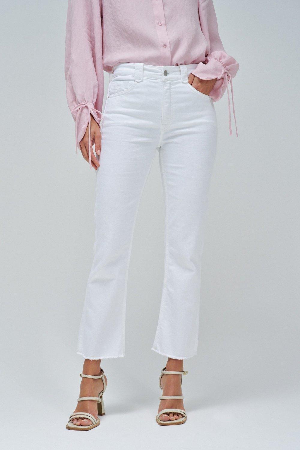 Jeans Faith Push In Cropped Flare , White, large image number 0