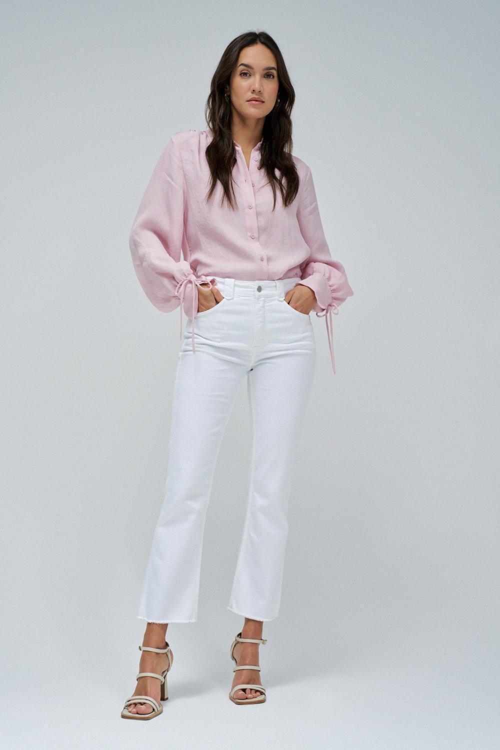 Jeans Faith Push In Cropped Flare , White, large image number 1