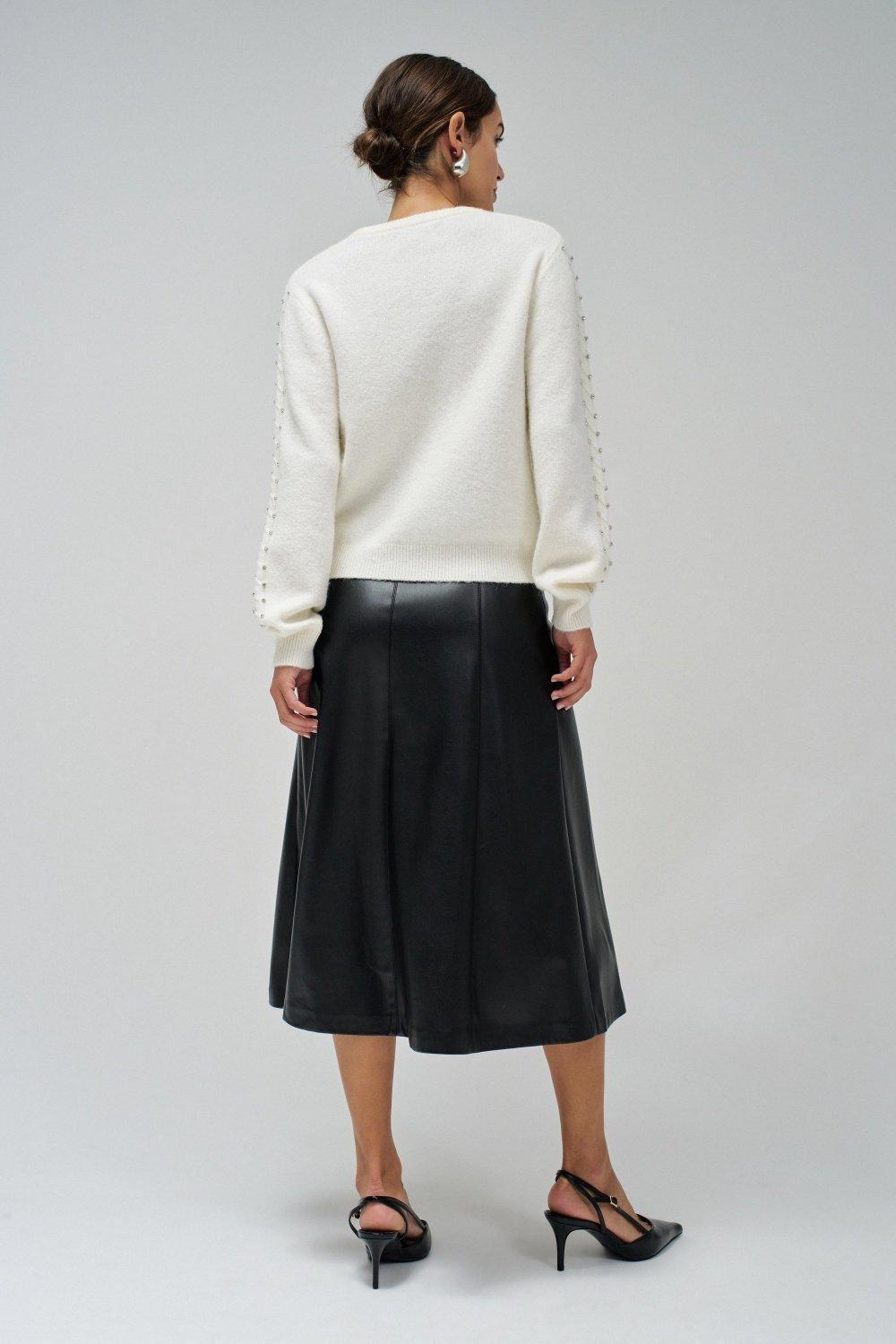 Knitted Jumper With Glitter Detail, White, large image number 3