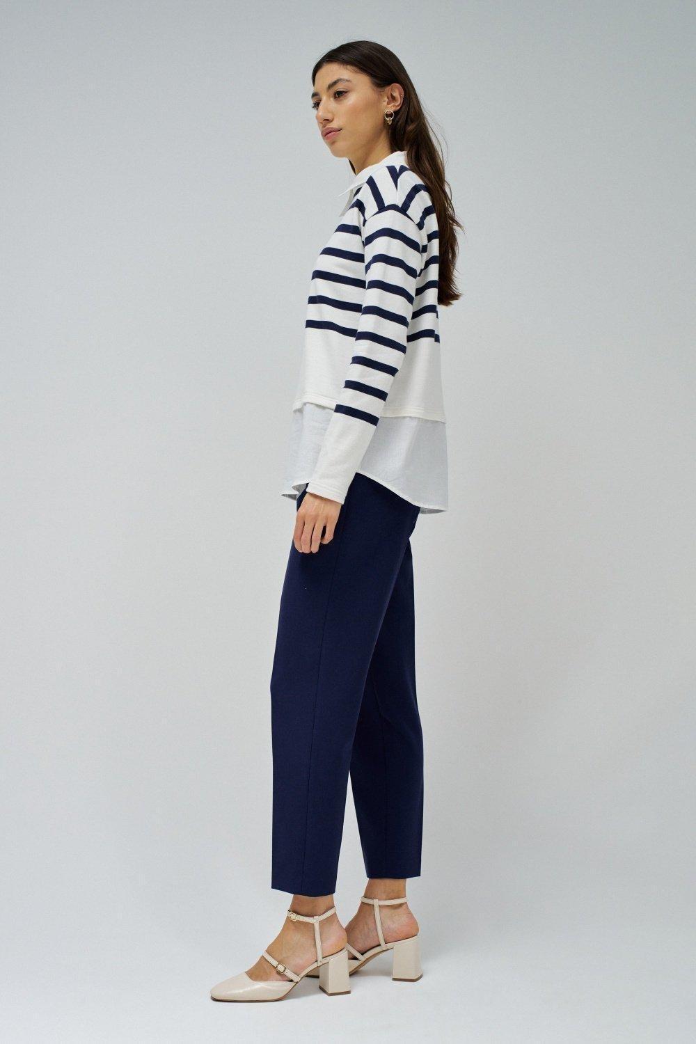 Twofer Striped Sweatshirt, , large image number 2