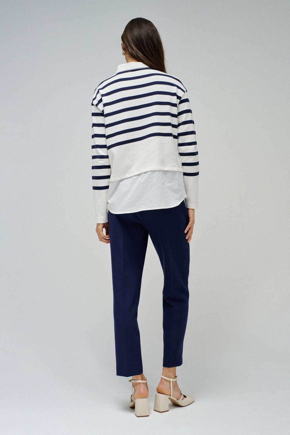 Twofer Striped Sweatshirt, , large image number 3