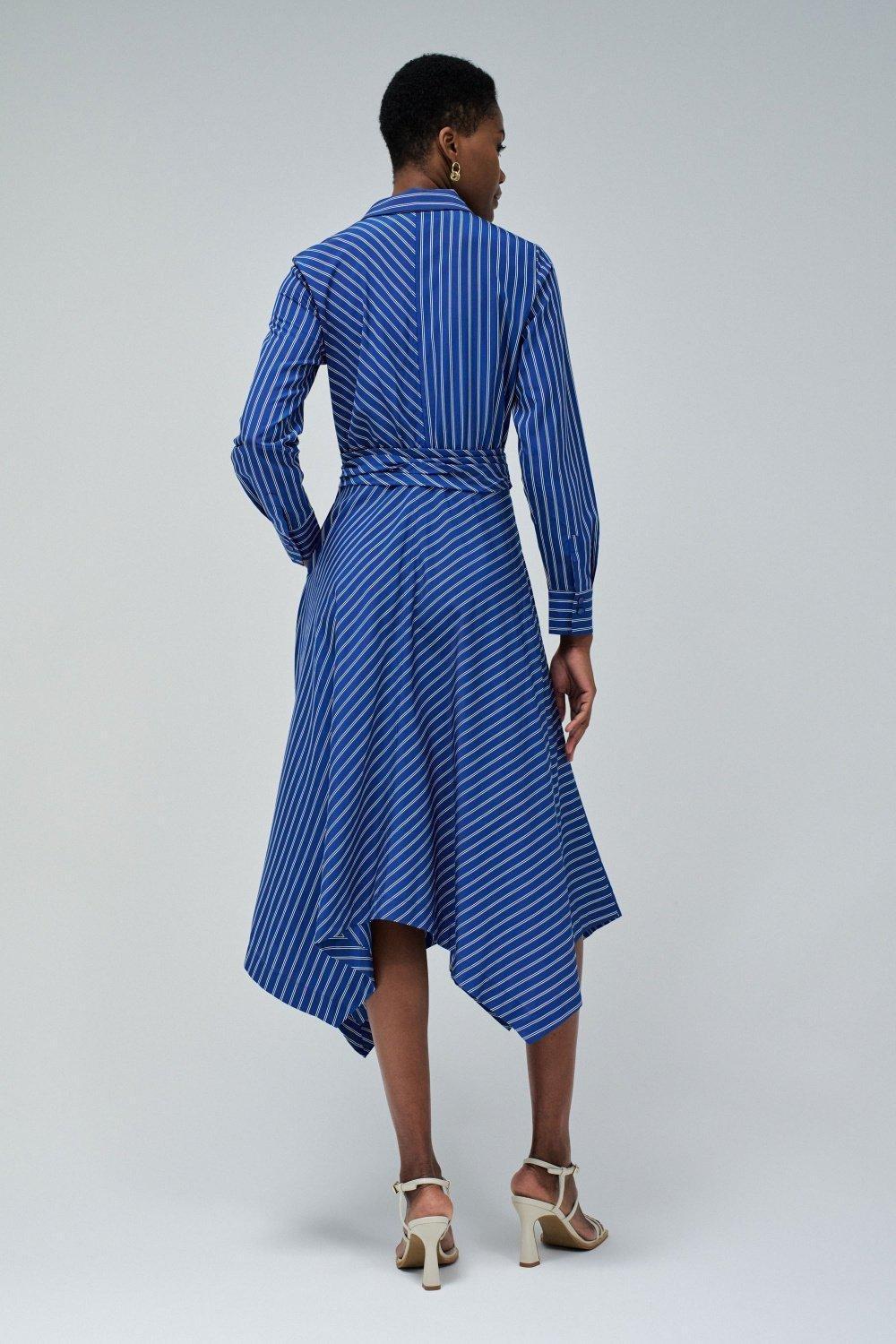 Blue Striped Shirt Midi Dress, , large image number 3