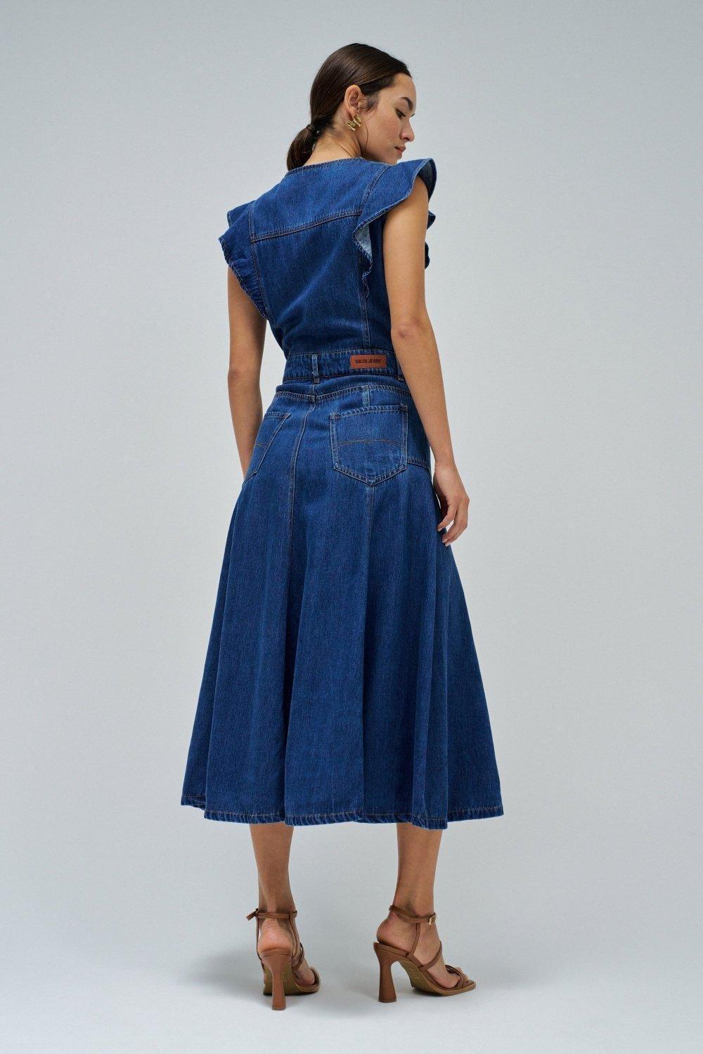 Midi Dress In Light denim, Blue, large image number 3