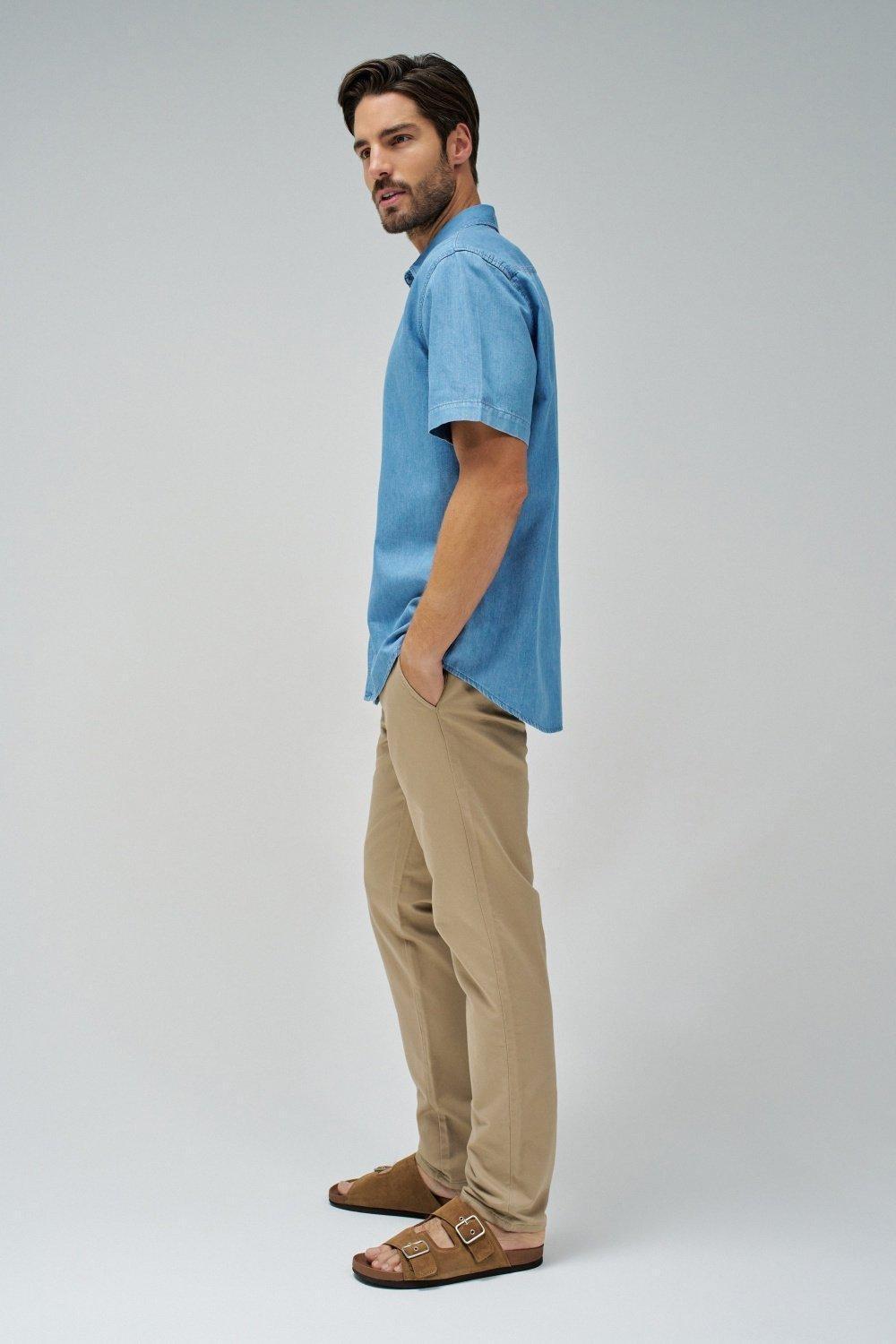 Light Denim Shirt , Blue, medium