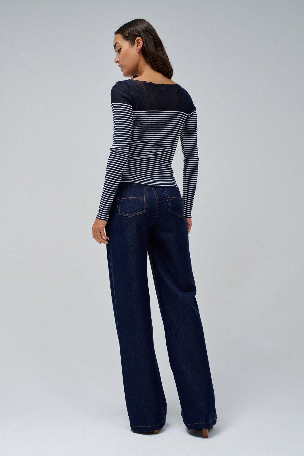 Sweater With Transparency, Navy, large image number 3